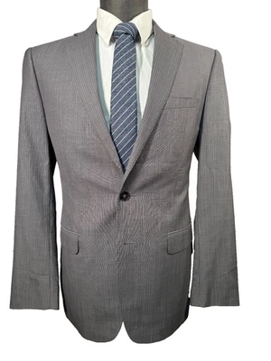 CALVIN KLEIN мужской бежевый в тонкую полоску Athletic FIT шерсти Sport пальто Blazer куртка 40R - Изображение 1 из 4