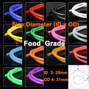 2 -25mm ID x 4 -31mm OD Food Grade Silicone Tube Flexible Tubing High Temp Hose - Picture 1 of 4