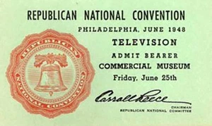 Boleto de televisión de la Convención Nacional Republicana de 1948 - Imagen 1 de 1