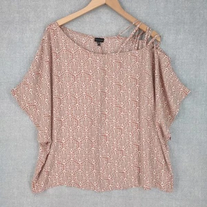 Schnalle schwarz BKE Top groß beige seidig Träger Cold Shoulder Flügelärmel Boho - Bild 1 von 16
