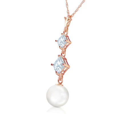 14K. COLLAR ORO CON AGUAMARINAS NATURALES Y PERLAS Foto 1 de 4