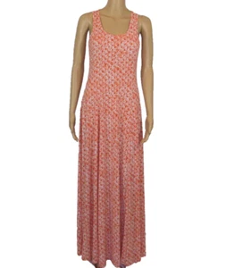 MICHAEL KORS Maxikleid Größe S orange & weiß Print U-Ausschnitt Frontschlitz - Bild 1 von 7