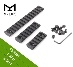 5/7/13 Ranuras M-lock Picatinny Secciones de Riel Aluminio Negro Sistema de Montaje M-LOK - Imagen 1 de 15