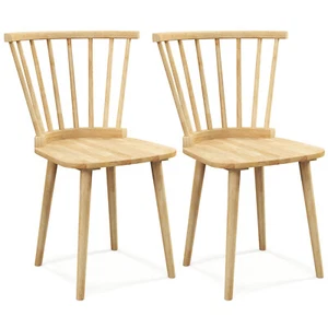 Windsor Dining Chairs Set of 2 w/ Spindle Back 400 LBS Weight Capacity Kitchen - Picture 1 of 8