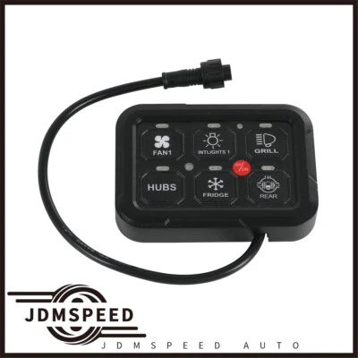 LED Light Bar CAR Boat 6 Gang Switch Panel Dimmable 720W Circuit Relay System  - Image 1 of 4