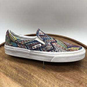 Vans Classic Slip on Womens Size 9.5 Multicolor Aztec Zio Ziegler Pattern Shoe