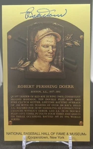 π₯ Bobby Doerr - HOF - Autographed Hall of Fame Plaque Postcard - Picture 1 of 2