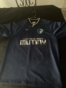 MLS Nike Men’s Tampa Bay Mutiny Soccer Jersey XL Navy Blue 1990’S Vintage - Picture 1 of 3