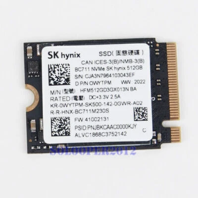 New SK Hynix NVMe PCIe M2 2230 SSD BC711 512GB 30mm HFM512GD3GX013N OEM - Image 1 of 4