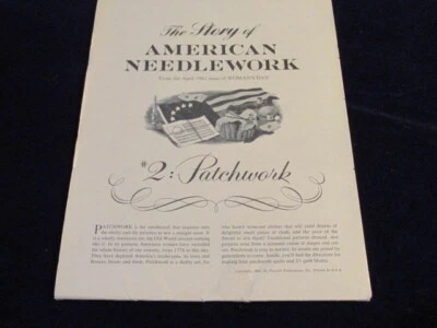 Patchwork Quilt Patterns The Story of American Needlework Woman's Day Vtg Q780 - Image 1 of 4