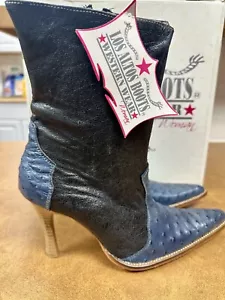Los Altos Boots Women's Ostrich Print Leather. Size 7 **FREE SHIPPING** - Picture 1 of 4