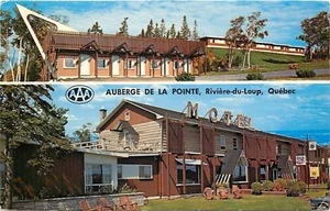 Riviere-Du-Loup Quebec~Shurbs by Lawn Chairs~Motel Auberge de la Pointe 1972 - Picture 1 of 2