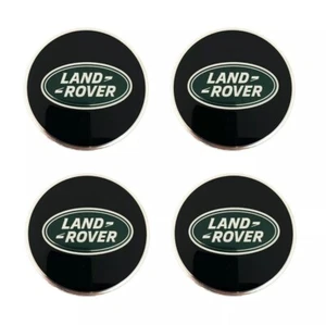Set of 4 pcs Land Rover Wheel Center Hub Caps Rim Cover Glossy Black Green - Picture 1 of 2