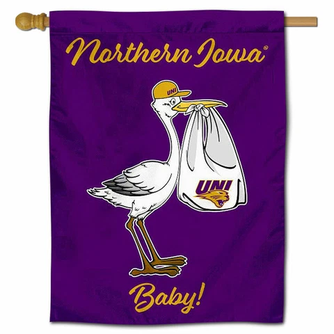 University of Northern Iowa New Baby Gift Decorative House Flag Cover