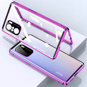 For Xiaomi 12T Pro 11 Lite 5G NE Mix4 Phone Case Magnetic Metal 2 Glass Cover