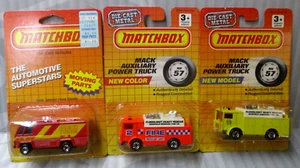 Matchbox Airport Foam Tender Fire Truck #54, Mack Auxiliary Power Truck #57 , X3 - Picture 1 of 8