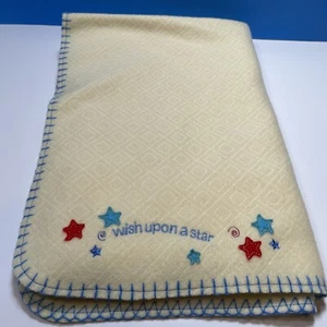 Baby Connection Yellow Blanket Lovey Wish Upon A Star Plush Terry Fleece Stitch - Picture 1 of 10