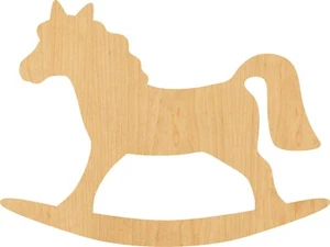 Rocking Horse Laser Cut Out Wood Shape Craft Supply - Woodcraft Cutout - Picture 1 of 1