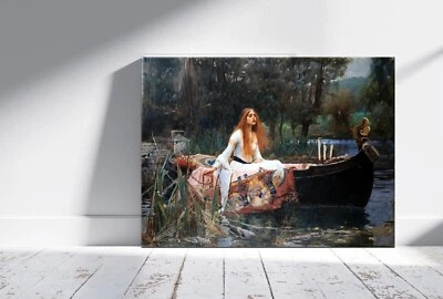 JOHN WILLIAME WATERHOUSE LADY OF CHARLOTTE  ART GICLEE  PRINT  FINE CANVAS - Image 1 of 4