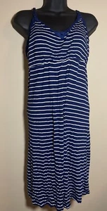 Lamaze Nurture Nursing Gown Blue Striped Medium - Picture 1 of 2
