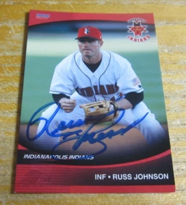 Russ Johnson Autographed 2007 Indianapolis Indians Choice #13 Card MiLB Baseball - Picture 1 of 3