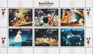 DISNEY ST.VINCENT 1711-1712 MINT NH EURO-DISNEY OPENING 1992 - Picture 1 of 2