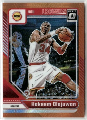 Donruss Optic #249 2024-25 Hakeem Olajuwon Hyper Orange #/299 Foto 1 de 2