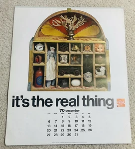 VINTAGE 13 MONTH COCA-COLA CALENDAR 1970  1971 Beautiful Photos Unmarked VGC - Picture 1 of 9