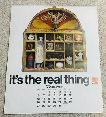 VINTAGE 13 MONTH COCA-COLA CALENDAR 1970  1971 Beautiful Photos Unmarked VGC - Image 1 of 4