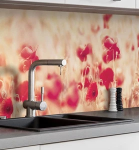 Küchenrückwand selbstklebend Mohnblumen Spritzschutz Folie - Bild 1 von 1