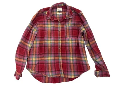 Camisa Universal Thread para mujer M calce relajado a cuadros abotonada 100 % algodón Foto 1 de 4