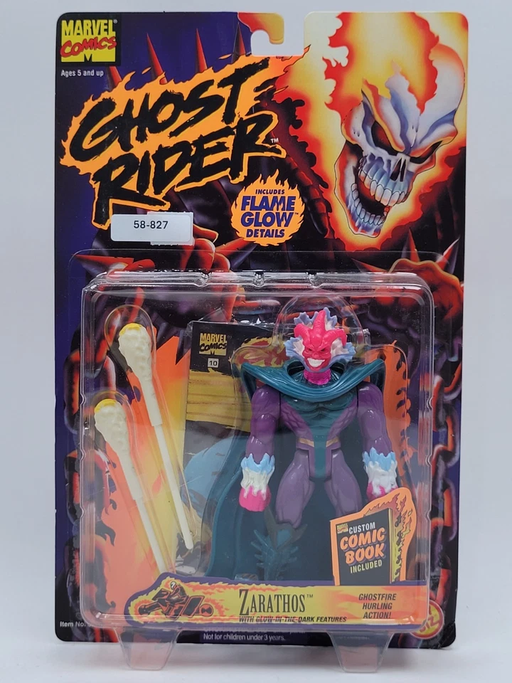 A5 Ghost Rider Zarathos Figure Flame Glow Details ToyBiz 1996 Marvel