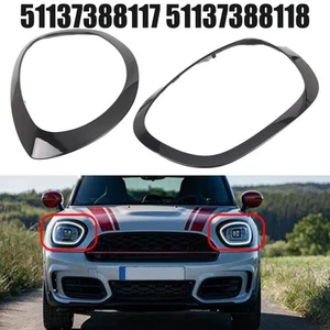 For Mini Cooper F60 F61 Headlight Trim Ring Black ABS 51137388117 51137388118 - Picture 1 of 12