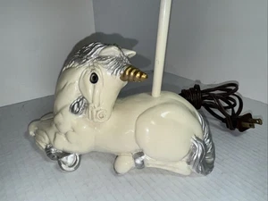 Schwer zu finden Vintage Mcm Kreidegeschirr Einhorn funktioniert - Bild 1 von 12