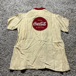 Camisa Polo de Bolos King Louie True Vintage Años 70 Blanca Roja Coca Cola Niños 12 - Imagen 1 de 9
