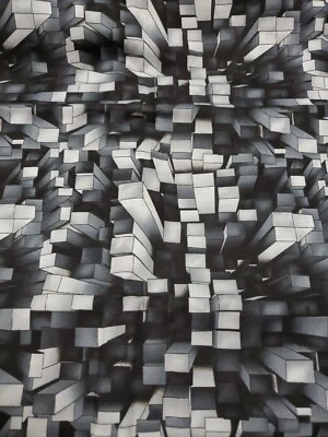 Dimensions Style B719 Hoffman Black White Geometric Fabric Free Shipping  - Image 1 of 3