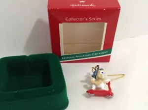 Hallmark Kittens in Toyland 1989 mini ornamento Natale gattino su scooter - Foto 1 di 2
