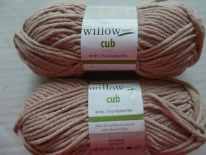 Willow Yarns Cub cotton blend yarn, Twig (beige), lot of 2 (88 yds ea) - Picture 1 of 2