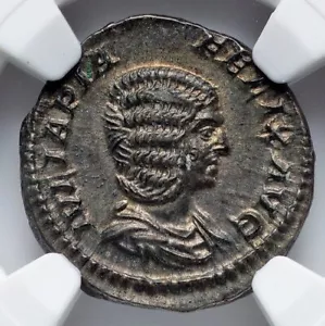 EMPIRE Julia Domna Wife Septimius Severus NGC AU Ancient Silver Roman Coin 167 - Bild 1 von 4