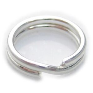 1x 6mm dzielony pierścień srebro sterling 925 charm breloki breloki