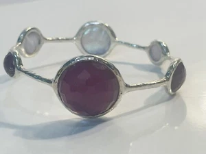 Ippolita Sterling Silver 6 Stone Rock Candy Amethyst Bangle Bracelet Retail $950 - Picture 1 of 8