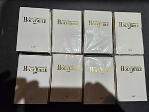 HOLY BIBLE - NEW TESTAMENT - POCKET SIZE - WHITE COVER - LOT OF 8 - Picture 1 of 1