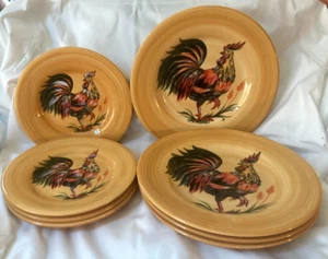 4 Sets Tabletops Gallery "French Rooster" Dinner & Salad Plates....MUST SEE!! - Picture 1 of 9