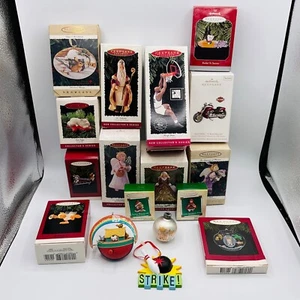 Vintage Hallmark Christmas Ornament Lot Garfield Noah Barbie Harley Angel Santa - Picture 1 of 13