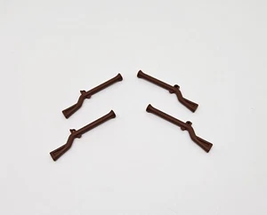 Lego Flintlock MUSKET GUN RIFLE R BROWN 2561 Cavelry Pirate Soldier X4 (G4) - Picture 1 of 2