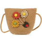 Sunflower Straw Purse For Toddler Girls - Cute Flower Shoulder Bag