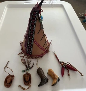 Southwestern Tipi Mützen Stiefel Ornamente & Winter Wickel Verschiedenes 7-teiliges Set - Bild 1 von 7