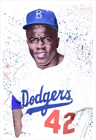 Jackie Robinson - Splatter Art poster print Cover