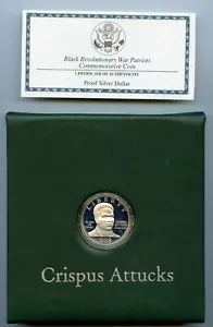 1998 U.S. Mint Black Revolutionary War Patriots Crispus Attucks Coin & Stamp Set - Picture 1 of 5