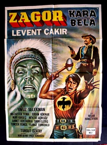 Zagor Kara Bela {Levent Cakir} Original Türkisches Original Filmplakat 60er - Bild 1 von 6